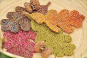 knitted oak leaves