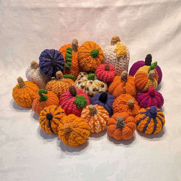 These are some of the crocheted pumpkins.