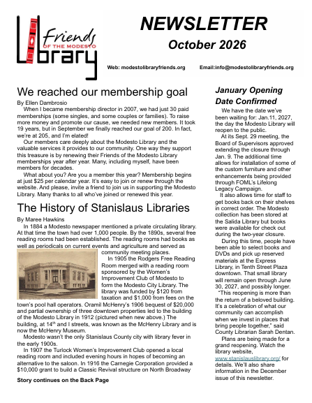 Image of October 2026 newsletter page 1